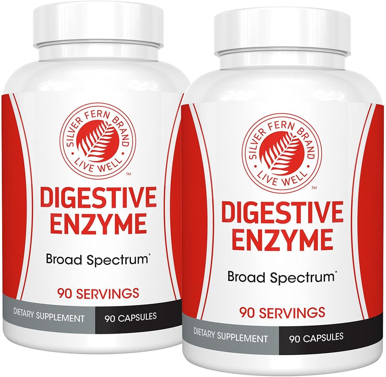 Silver Fern Ultimate High Potency Digestive Enzyme Supplement – 2 Bottles