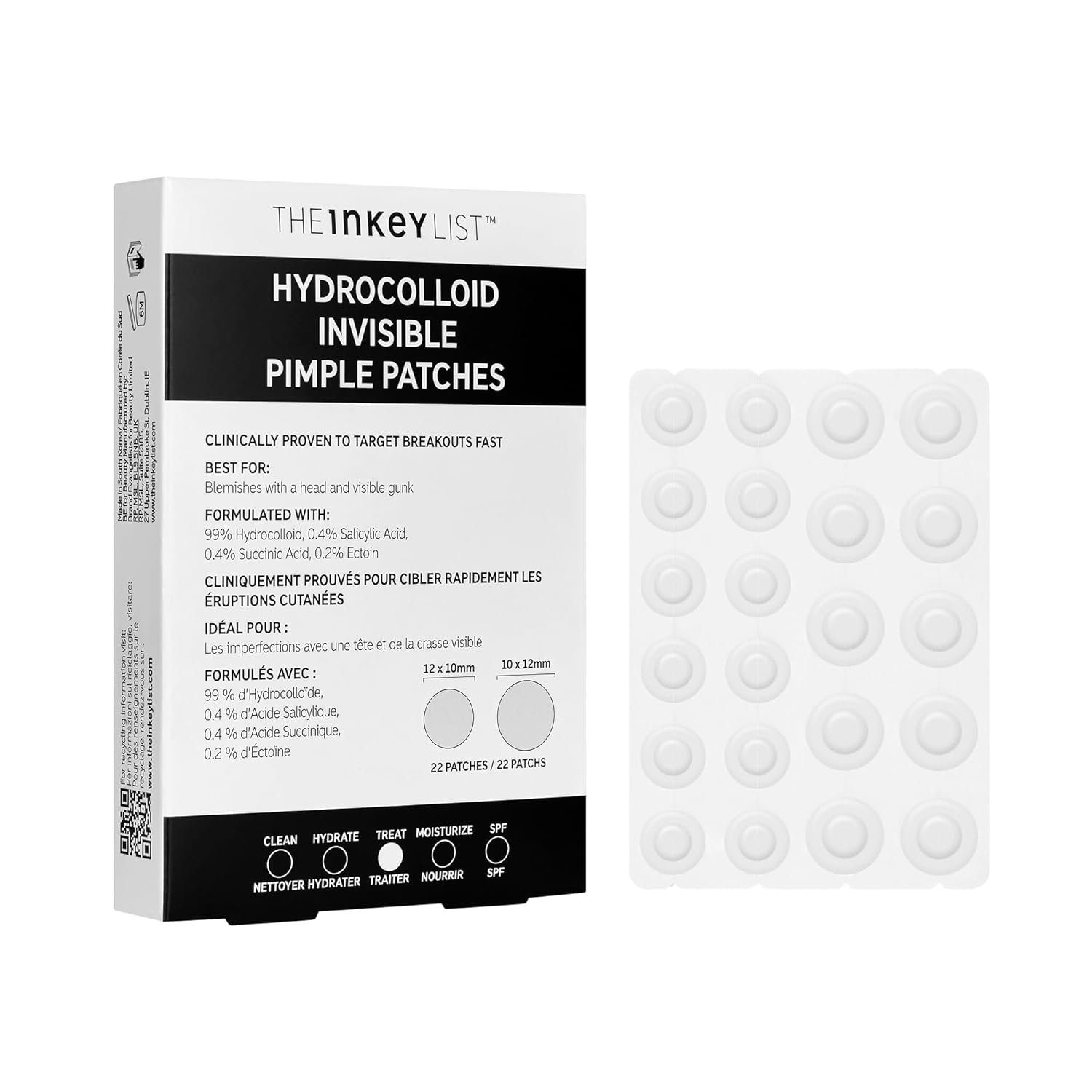 The INKEY List Hydrocolloid Invisible Pimple Patches, Spot Patches Contains Salicylic Acid, Day/Night Anti Acne Patches, Vegan & Cruelty Free, Suitable For All Skin Types