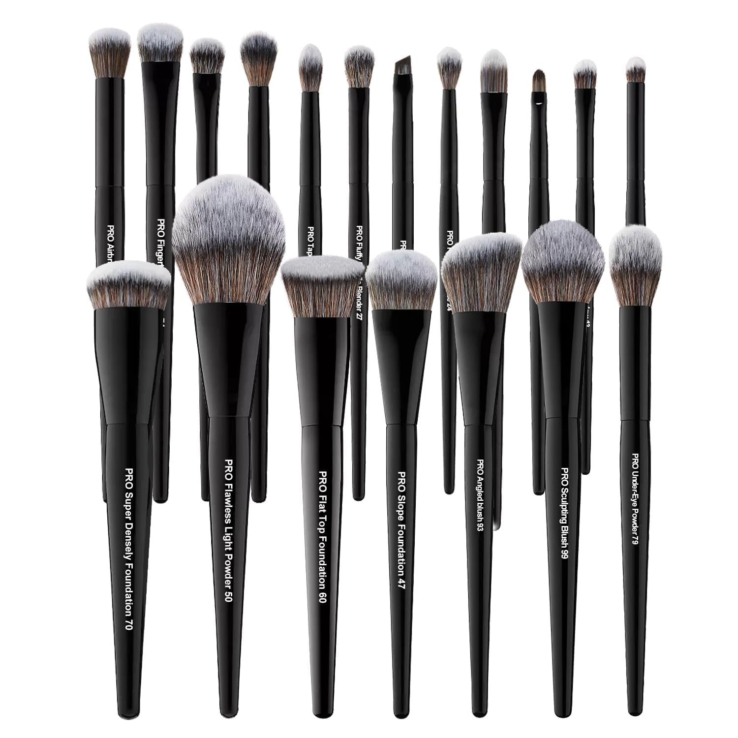 Bueart Design 19Pcs Professional Labeled Makeup Brush Set