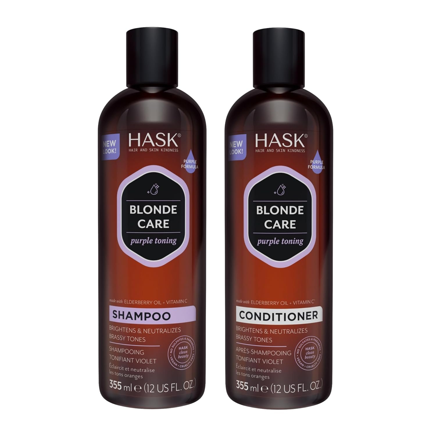 HASK Blonde Care Shampoo & Conditioner Set, 12 oz Each