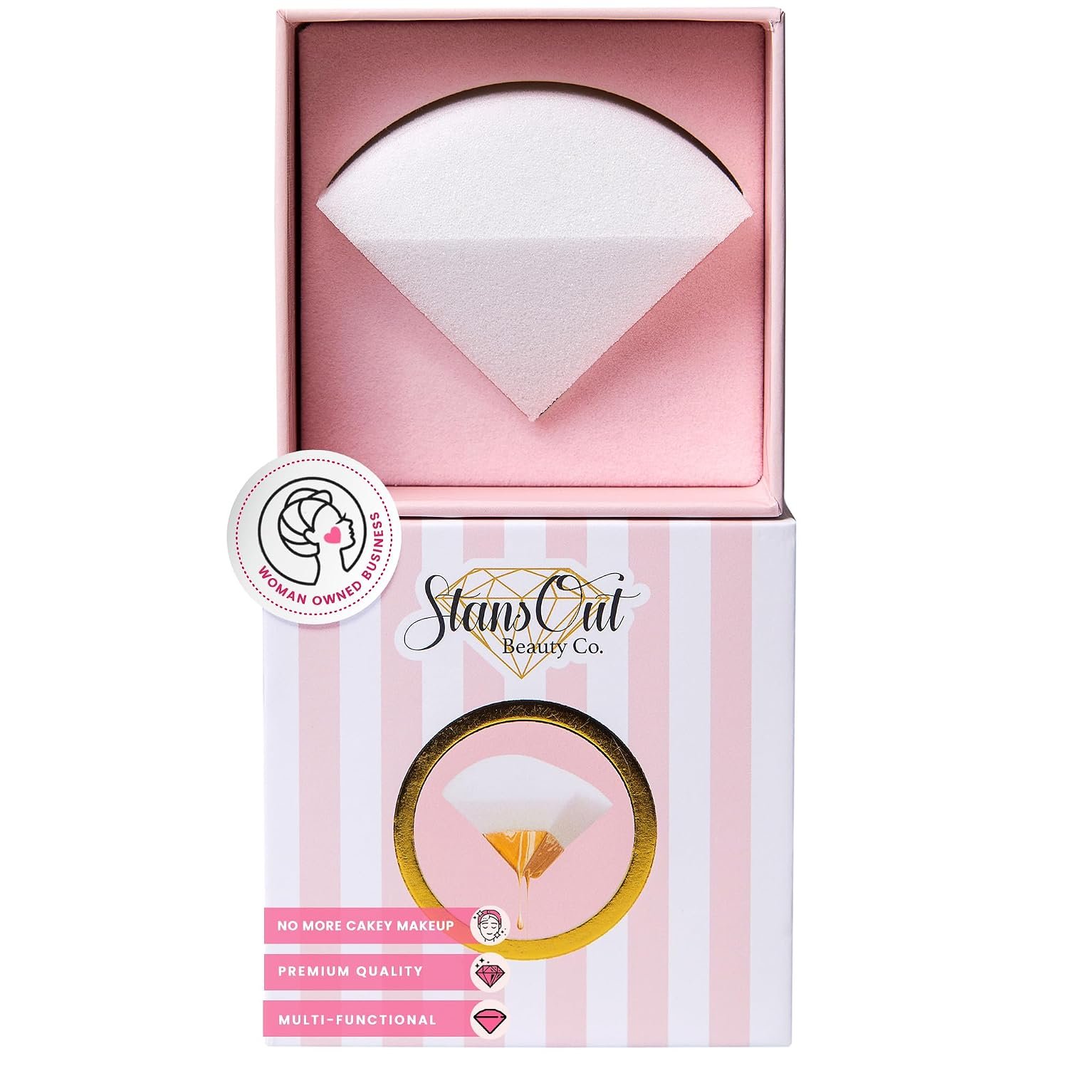 StansOut Memory Foam Makeup Sponge – No-Water-Needed Blender for Liquid, Cream & Powder Foundation – Airbrush Finish, Flawless Application
