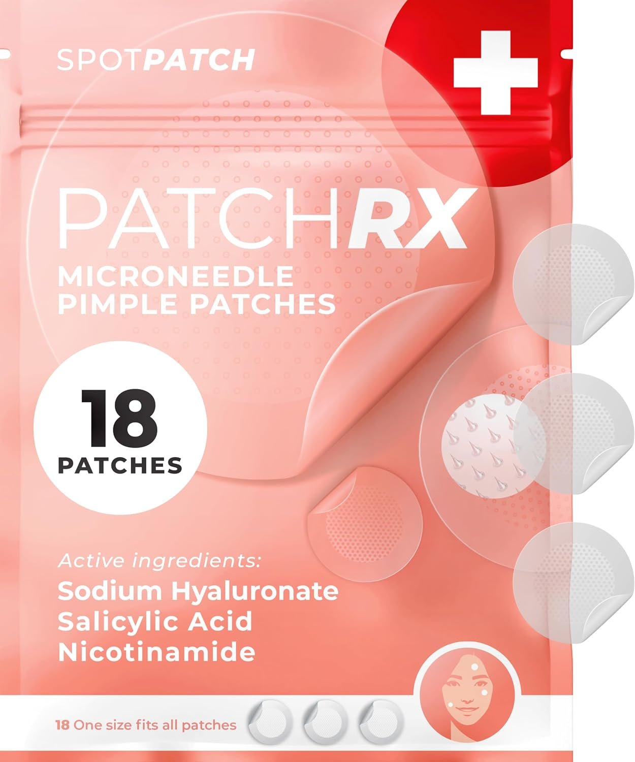 PatchRx Microdot Pimple Patches, 18 Ct, Hydrocolloid Microdart Acne Patch