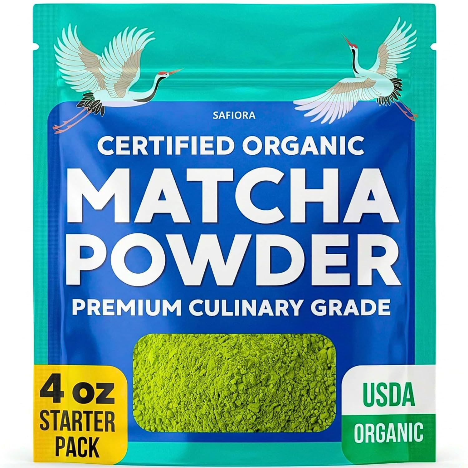 Matcha Powder – Organic Green Tea Powder, Culinary Premium Grade Matcha for Latte Smoothie Baking, Green Tea Powder Organic, Matcha Tea, Super Greens Powder, Antioxidant Drink, Vegan No Sugar – 4 oz
