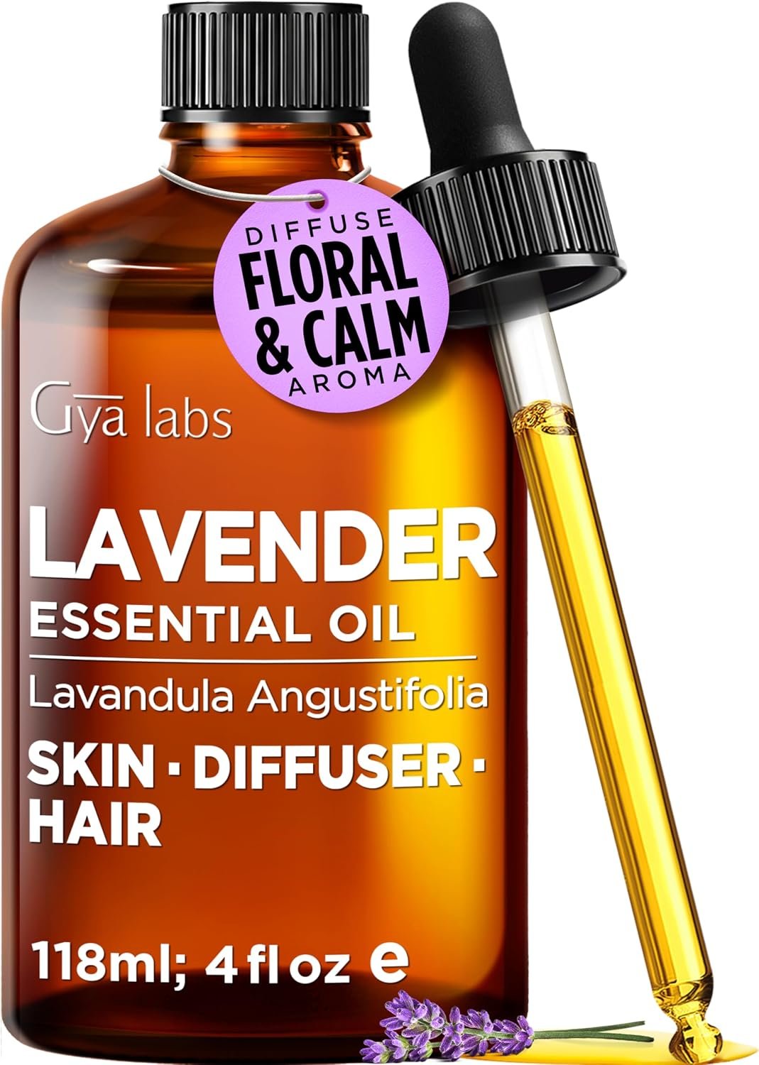 100% Pure Lavender Essential Oil for Skin & Diffuser – 4 Fl Oz