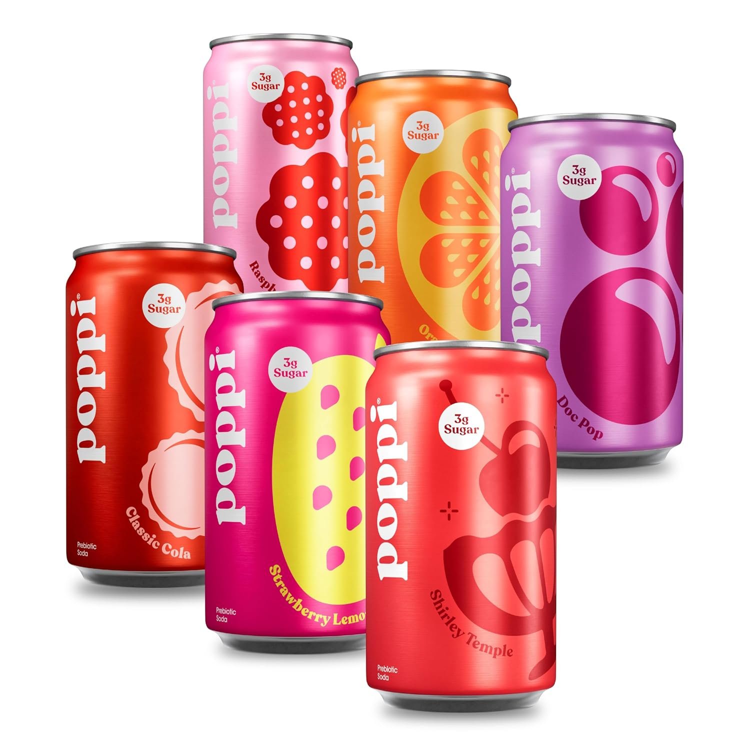 Poppi Prebiotic Soda, Mini Stars, 7.5 Oz Mini Can, 12 Pack