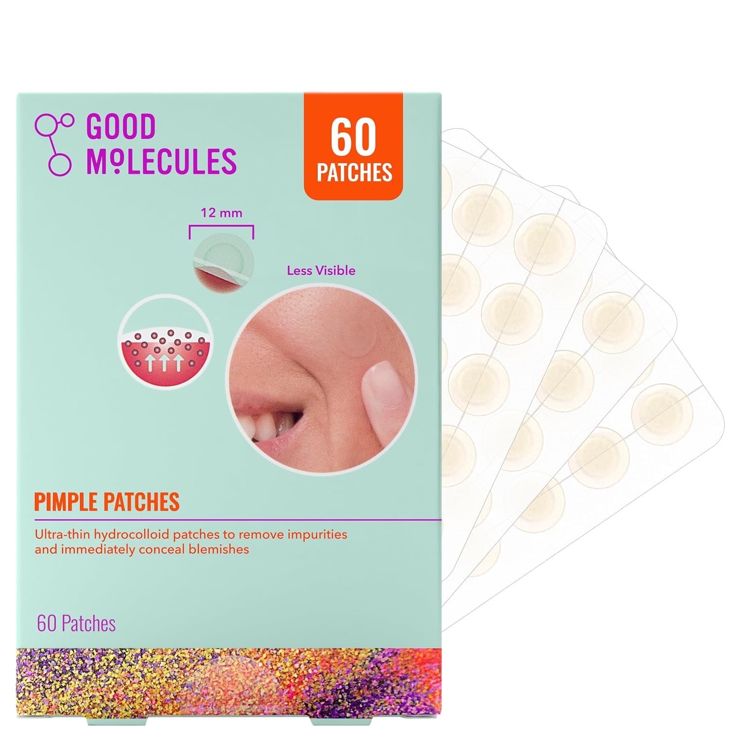 Good Molecules Pimple Patches, Hydrocolloid Patches for Face, 60 Count