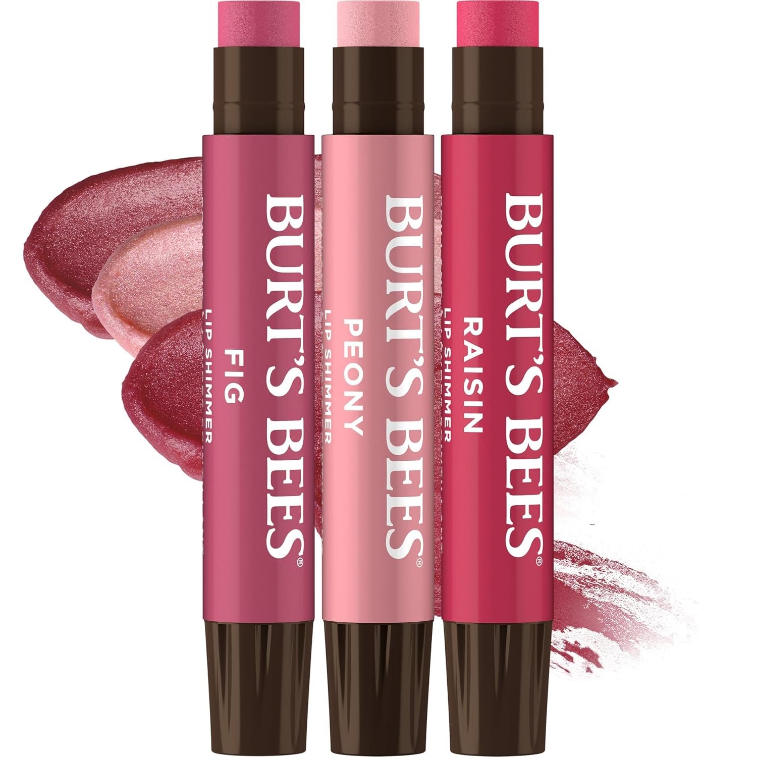 Burt’s Bees Lip Shimmer Nude Collection, Tinted Lip Balm, 0.09 oz., 3 Tubes