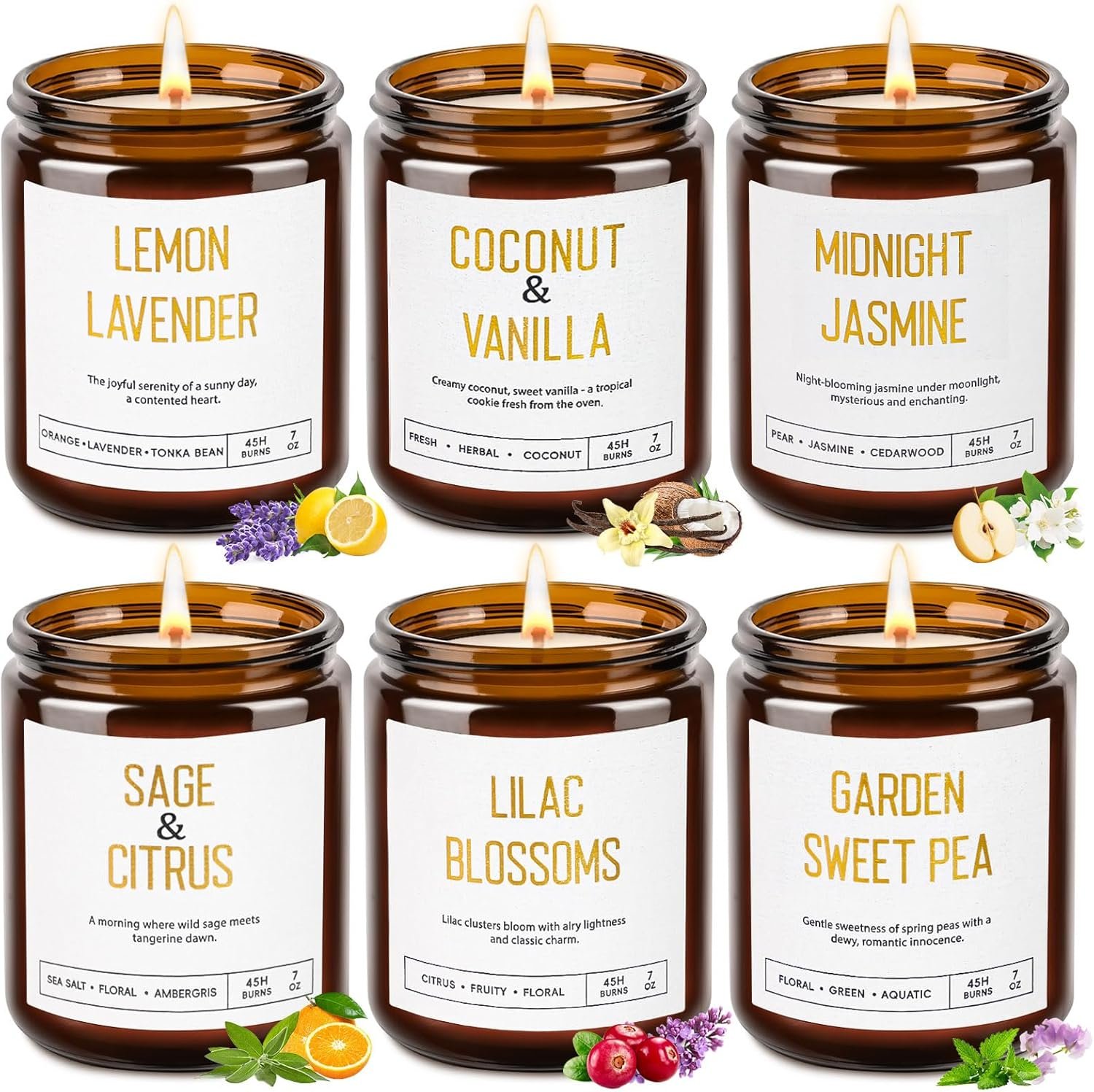 Candles for Home Scented – Soy Candles Non Toxic, 6 Pack Candle Gift Set