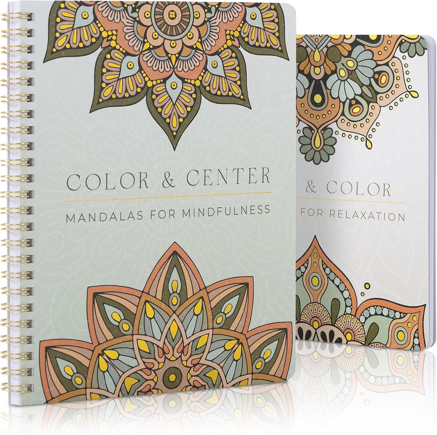 Beautiful Adult Coloring Book Set of 2 for Relaxation – Mandala Books