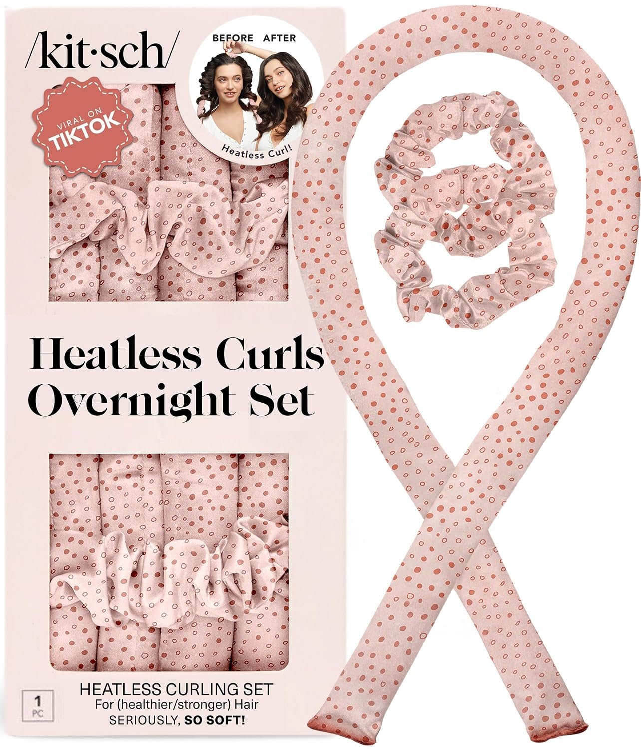 Kitsch Satin Heatless Curls Overnight Set – Micro Dot