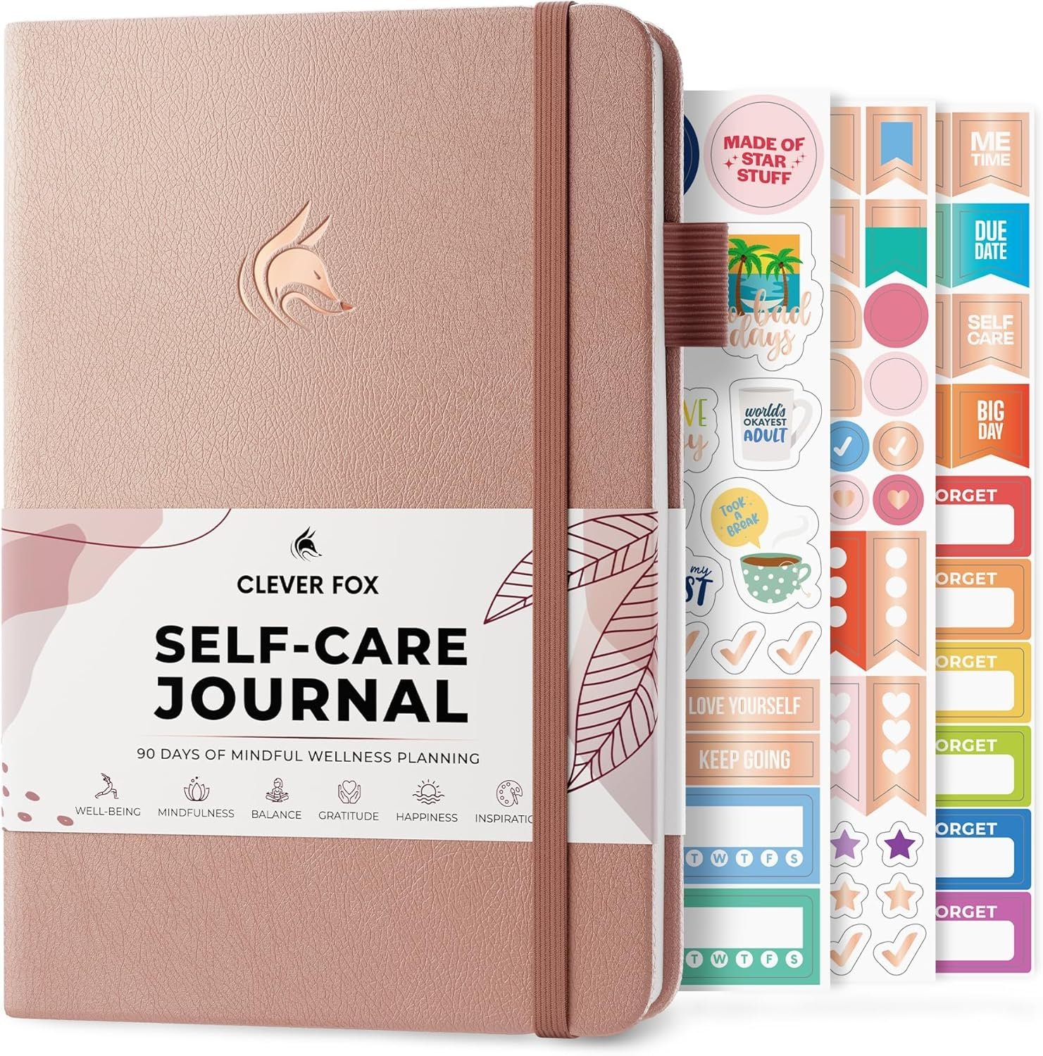 Clever Fox Self-Care Journal for Women, Daily Planner 5.8×8.3 Rose Gold