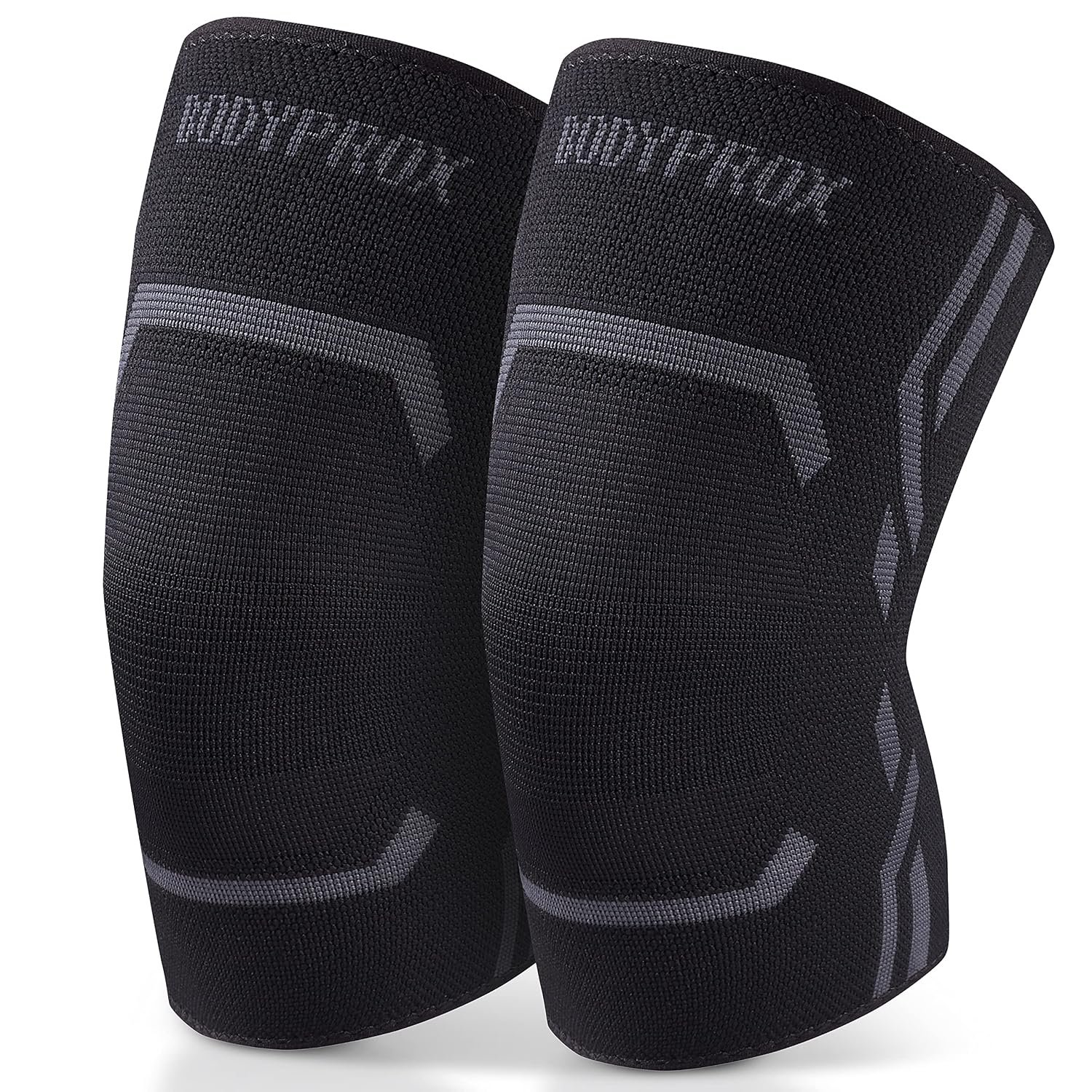 Bodyprox Knee Compression Sleeve for Men and Women (2 Pack), Knee Support Brace for Running and Work out (Medium)