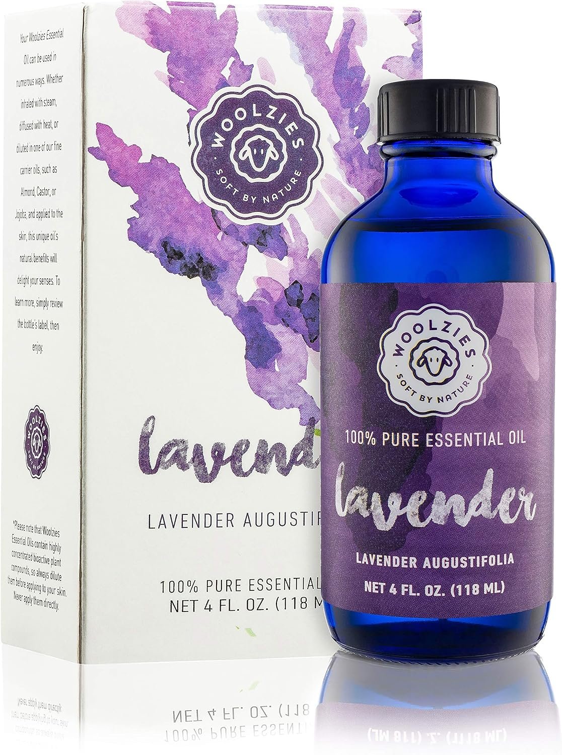 Woolzies Lavender Essential Oil – Aromatherapy Essential Oils for Diffuser and Topical Use | 100% Pure Therapeutic Grade Lavendar | 4 Fl Oz